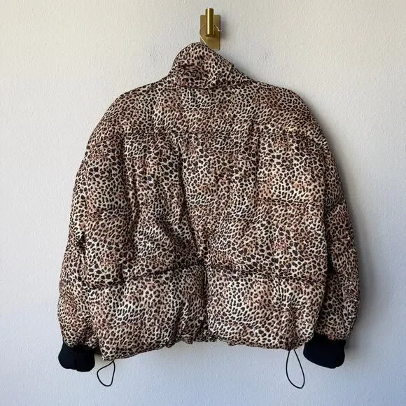 Anna Cai Leopard Print Puffer Jacket Size M - Picture 3 of 6